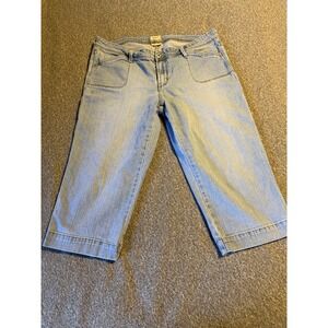 Levi's 545 Jean Capri's Size 16 Blue Denim Flat Front Button Zipper Pockets